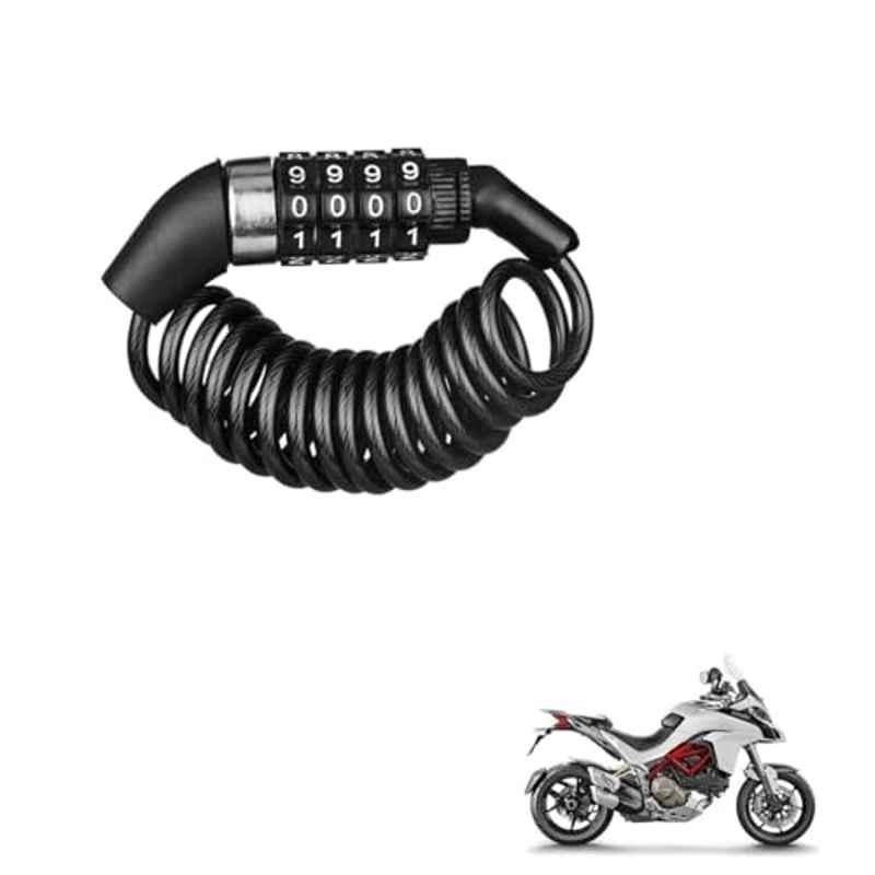 Kozdiko Plastic Black Resettable Password Multi-Use Cable Lock for Ducati Multistrada