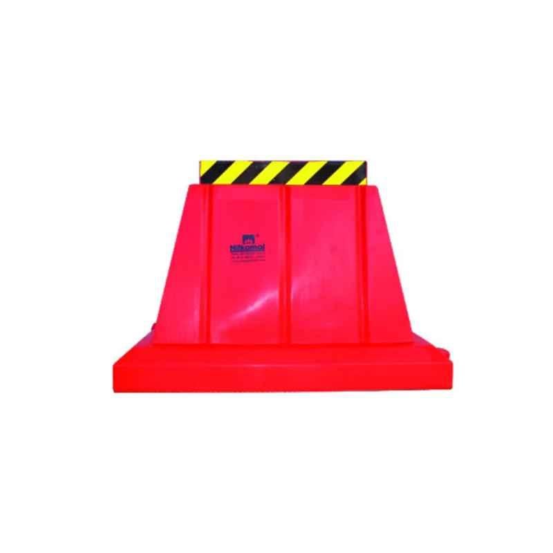 Nilkamal 1325x600x850mm LLDPE Red & Yellow Safety Barricade with 50 Litre Water Filling Capacity, RMRBDB1306850