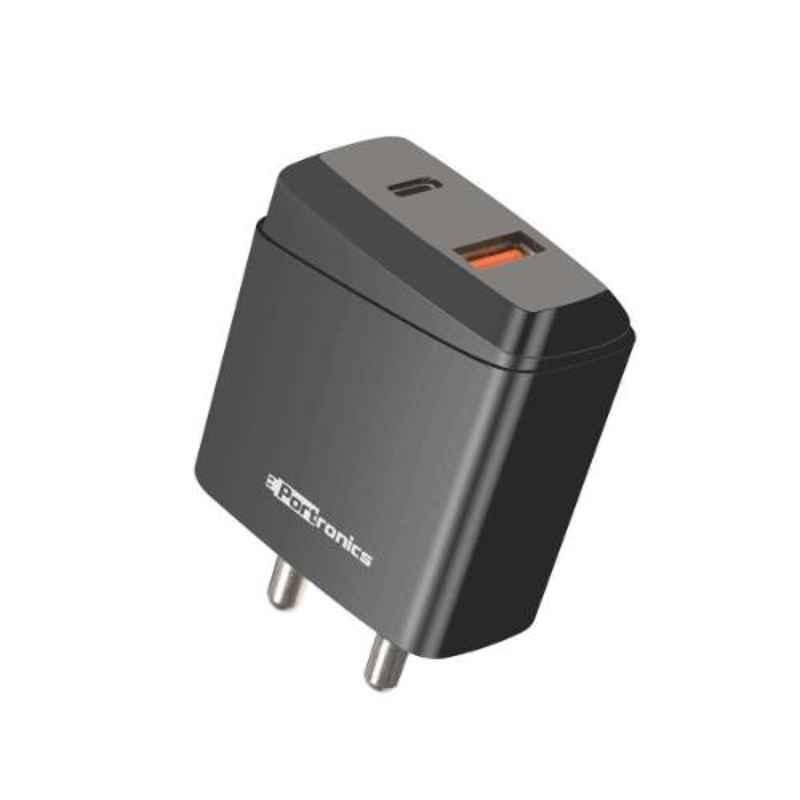 Portronics Adapto 22 Black Adapter with QC & PD Output, POR 1022