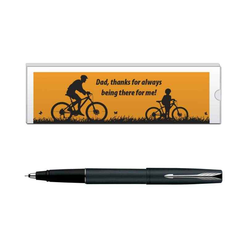 Parker Frontier Matte Black CT Roller Ball Pen with Dad Quote-2, 9000020189