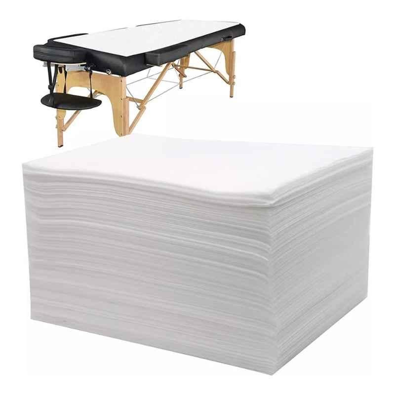 Kudize 42x80 inch 30GSM White Non-Woven Disposable Laminated Waterproof Bedsheet for Hospital, Hotel & Spa (Pack of 10)