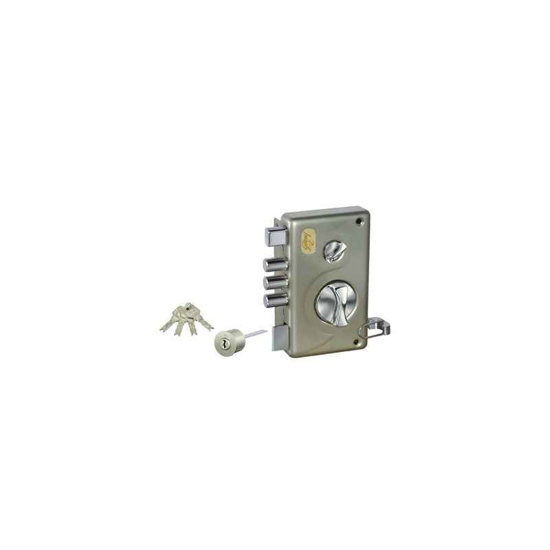 Godrej Pentabolt 1CK I/O Satin Nickel Rim Lock, 5353