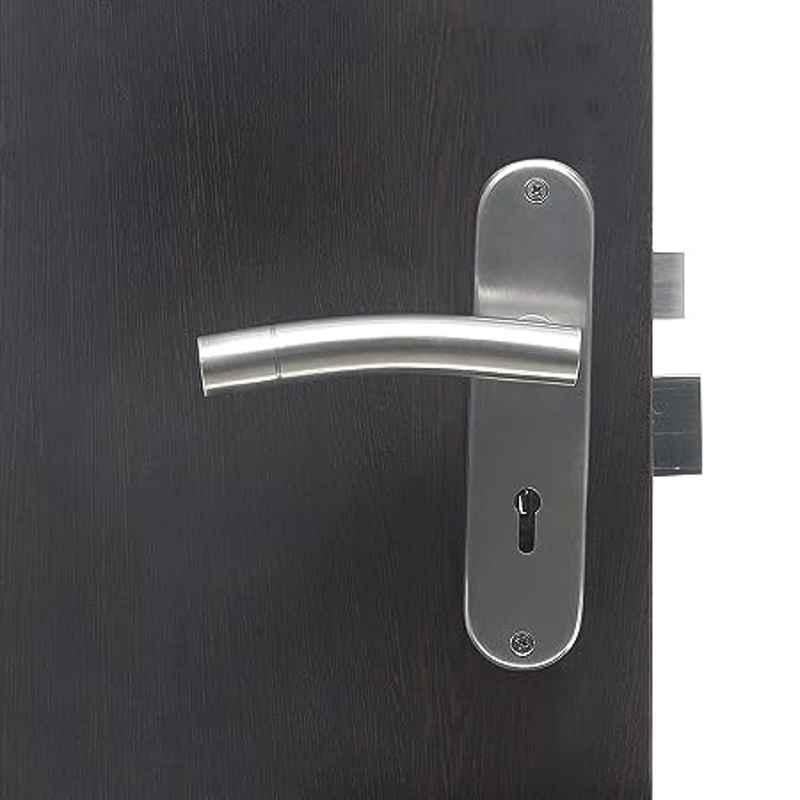 Handle Waala MG-1101 8 inch Stainless Steel Silver Round Ky Plate Mortise Door Lock Set