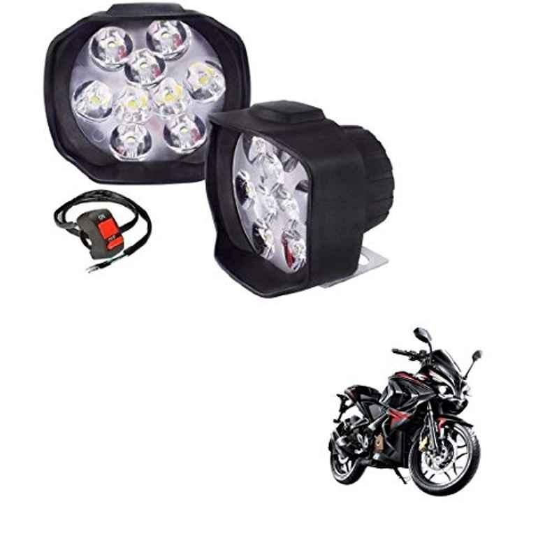 Kozdiko 2 Pcs Sheen 15W 9 LED 6000k Transformer Bumble Bee Style LED Fog Light Set for Bajaj RS 200, koz_81402