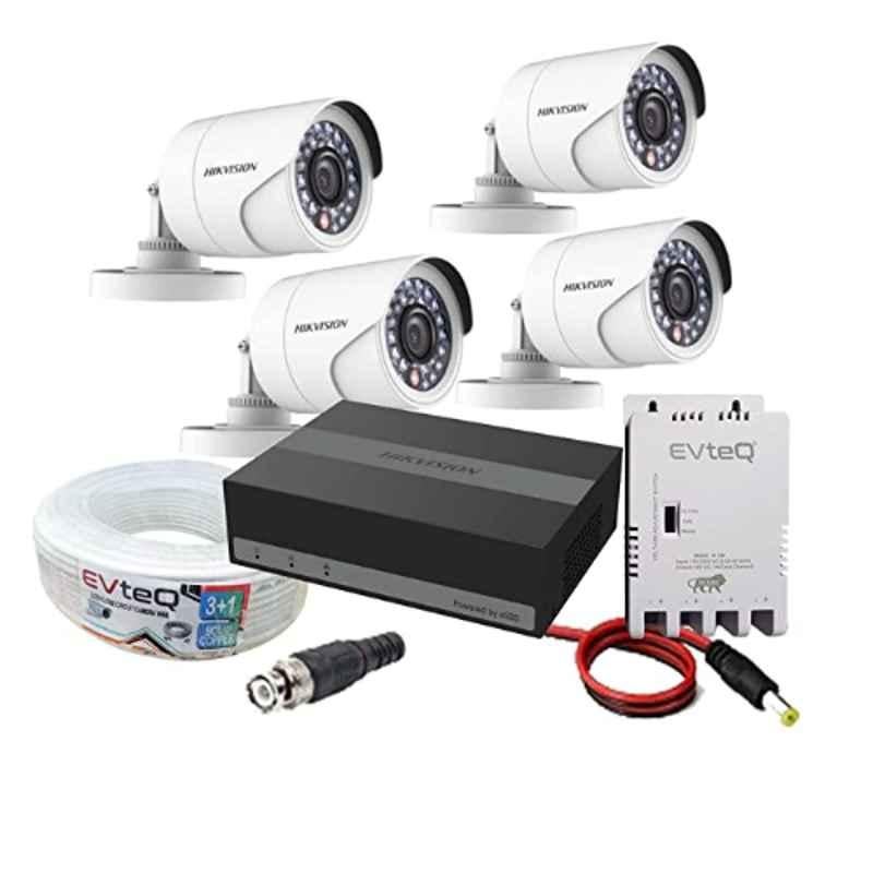 Hikvision EVteQ 2MP 4 Bullet & 4 Channel 300GB Embedded Storage SSD DVR CCTV Camera Combo Kit, SK2MP4B