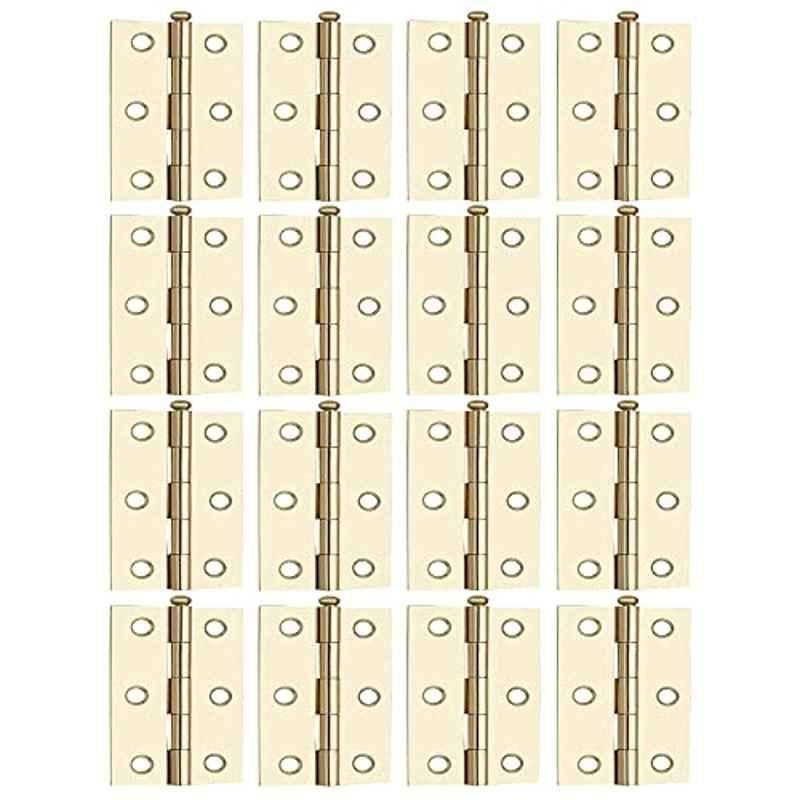 Screwtight 3 inch Iron Removable Pin Butt Hinge with Brass Plated Finish, S170201EB-16 (Pack of 16)