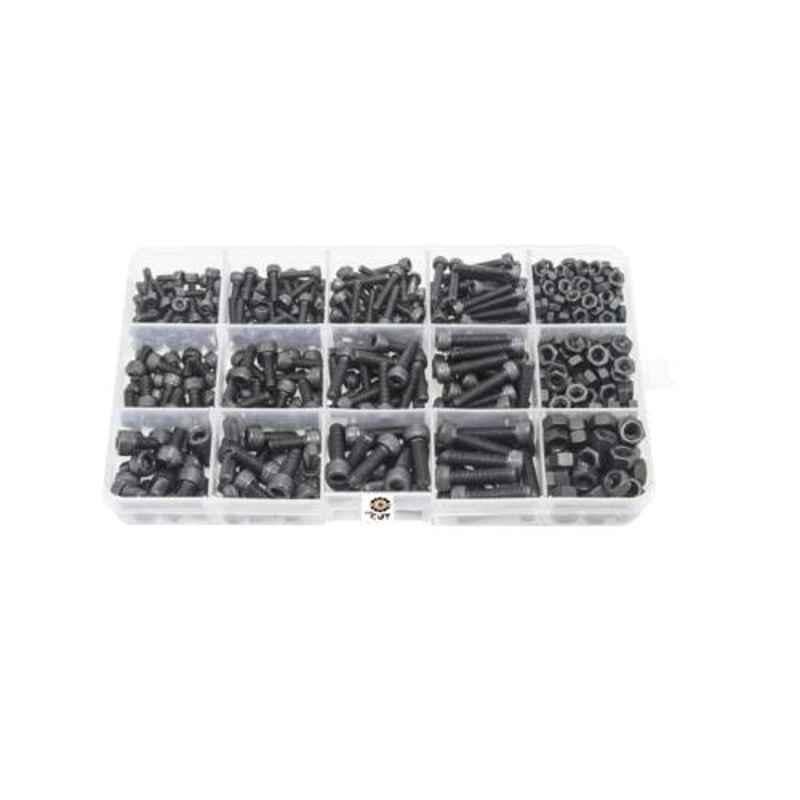 GSK Corporation 280 Pcs Alloy Steel Black M3, M4 & M5 Hex Socket Head Allen Bolt Set