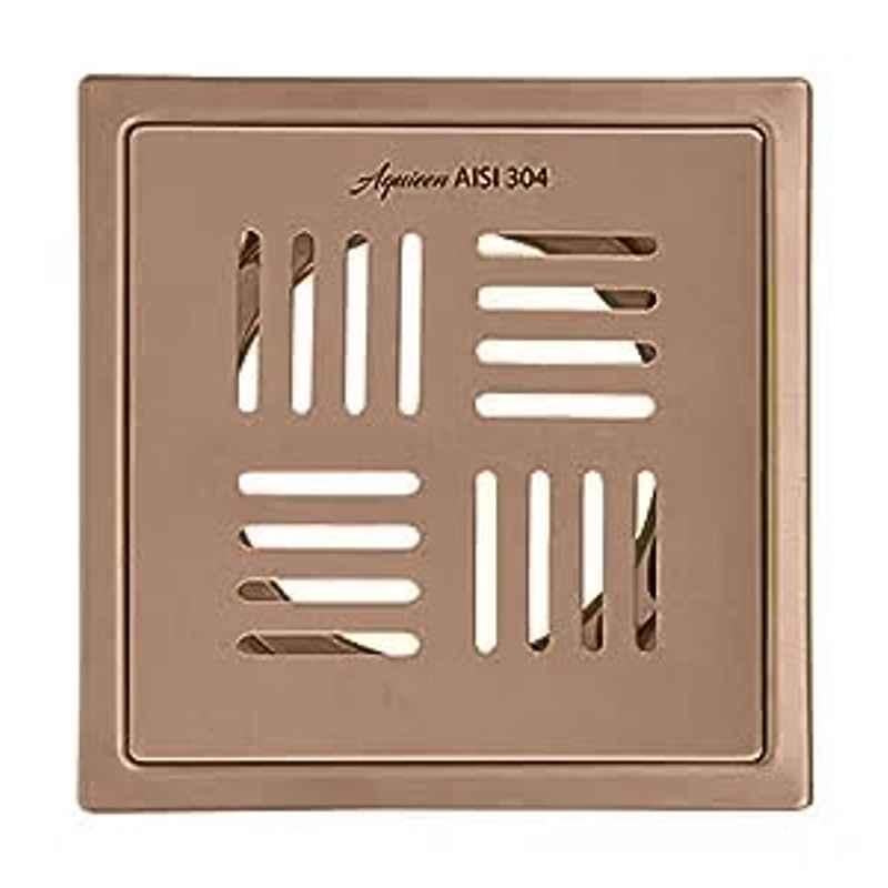 Aquieen Florin 6x6 inch Stainless Steel 304 Rose Gold Bathroom Floor Drain