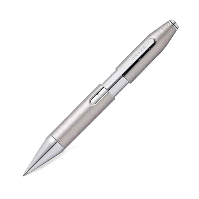 Cross X Black Ink Graphite Gray Lacquer & Chrome Finish Roller Ball Pen with 1 Pc Black Gel Ink Refill Set, AT0725-2