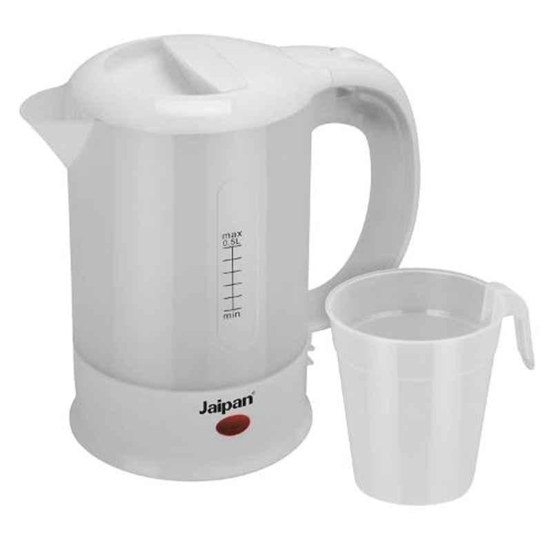 Jaipan 1000W 0.5L Plastic White Travel Electric Kettle, Vi-9010
