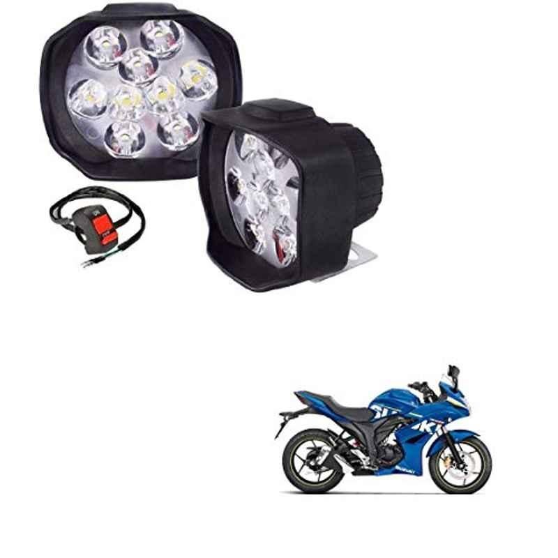 Kozdiko 2 Pcs Sheen 15W 9 LED 6000k Transformer Bumble Bee Style LED Fog Light Set for Suzuki Gixxer Sf, koz_81293