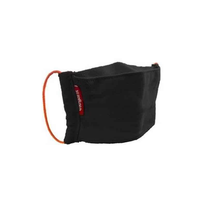 Elegant Small Cotton Black Elastic Tie-Up Face Mask, ELASTIC-MASK-BLK-S (Pack of 3)