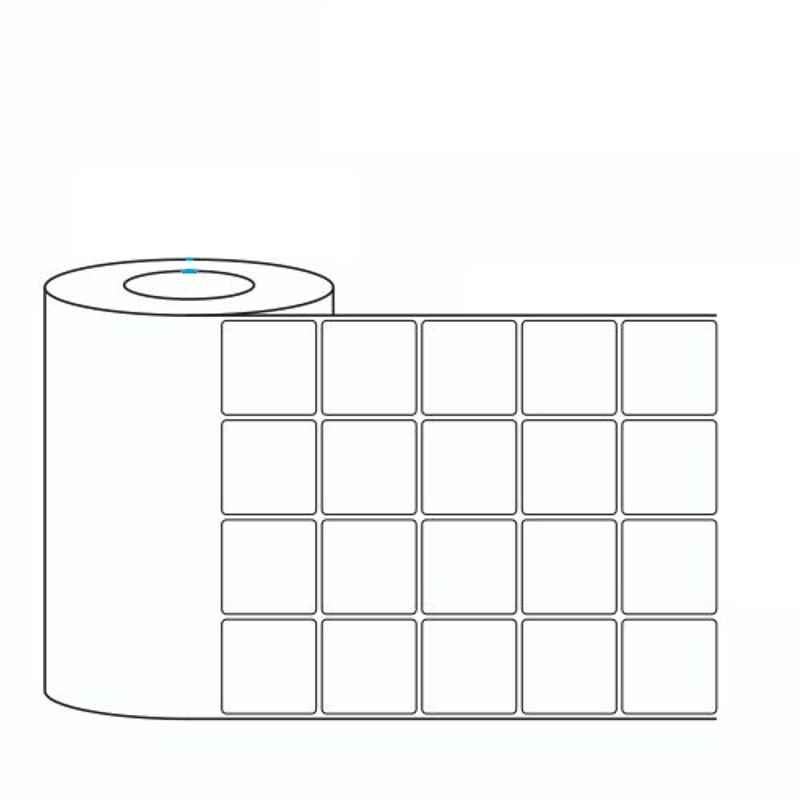 LabelKart 25x25mm Paper White 4UP Chromo Label Roll