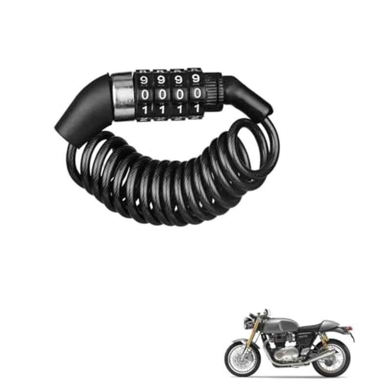 Kozdiko Plastic Black Resettable Password Multi-Use Cable Lock for Triumph Thruxton