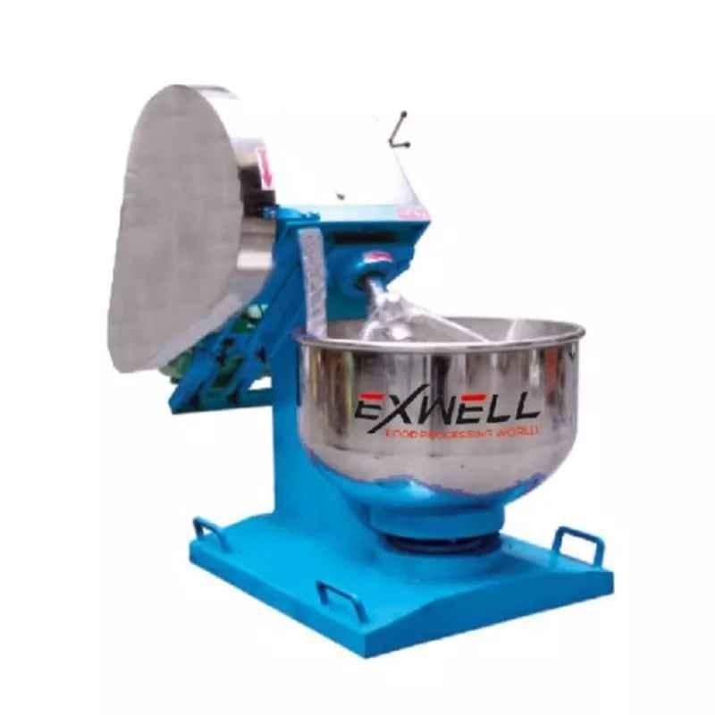 Exwell 1.5HP Exwell Stainless Steel Silver & Blue Semi Automatic Dough Kneading Machine, Capacity: 20 kg/hr