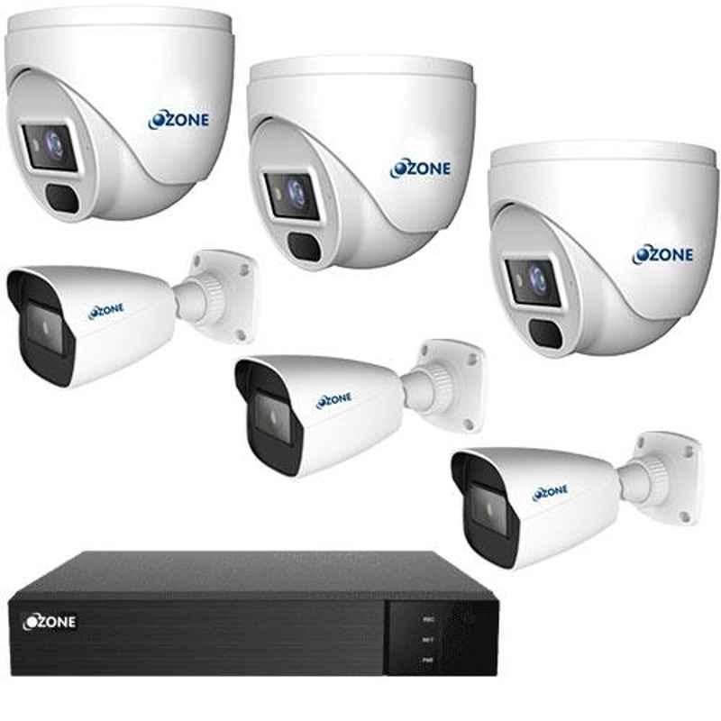 Ozone 2MP IP 3 Dome & 3 Bullet CCTV Camera Kit Combo with 8 Channel NVR