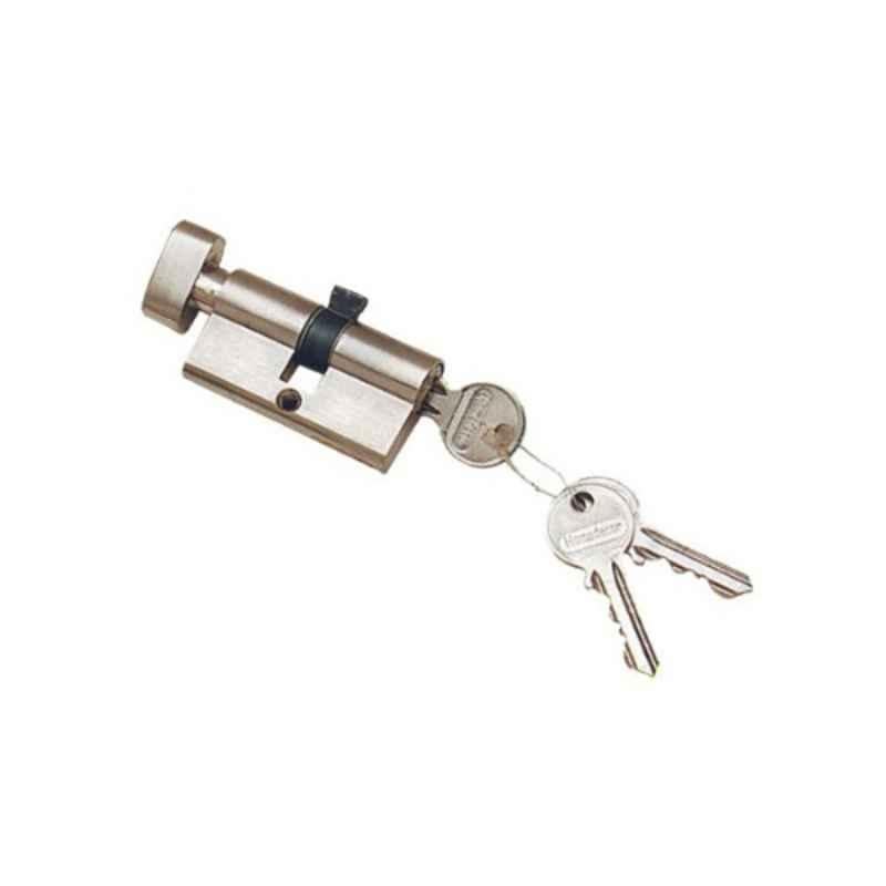 Smart Shophar 60mm Brass & Steel Nickel Silver Knob Cylinder Lock, 50832-BCLK (Pack of 6)