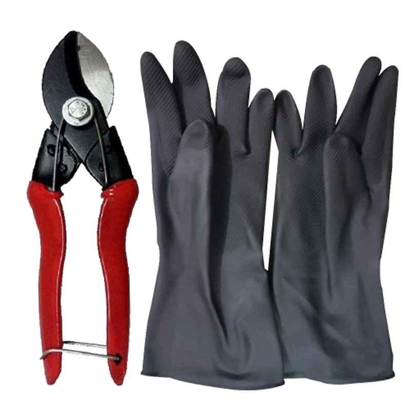 Pier Imports 2 Pcs Cutter & Multipurpose Gloves Gardening Tools Kit, PI-54
