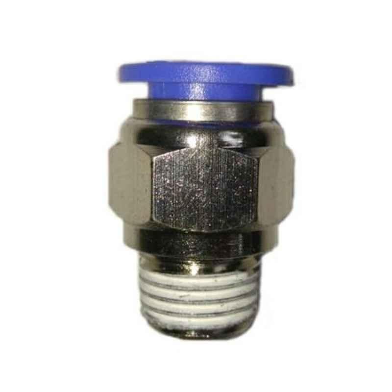 Aeroflex 12x1/8 Mild Steel Push Male Connector, MS1218