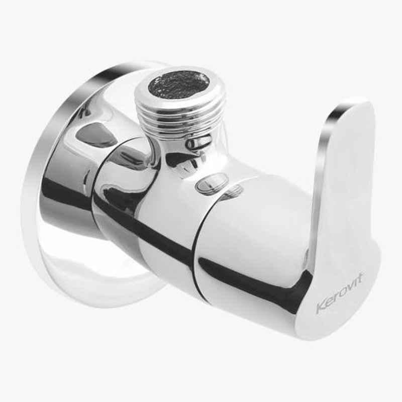Kerovit Joy Silver Chrome Finish Angular Valve with Flange, KB1511003