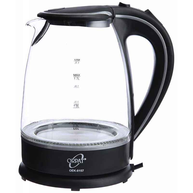 Orpat 1.7 Litre Cordless Glass Kettle, OEK-8157, Power: 2000 W