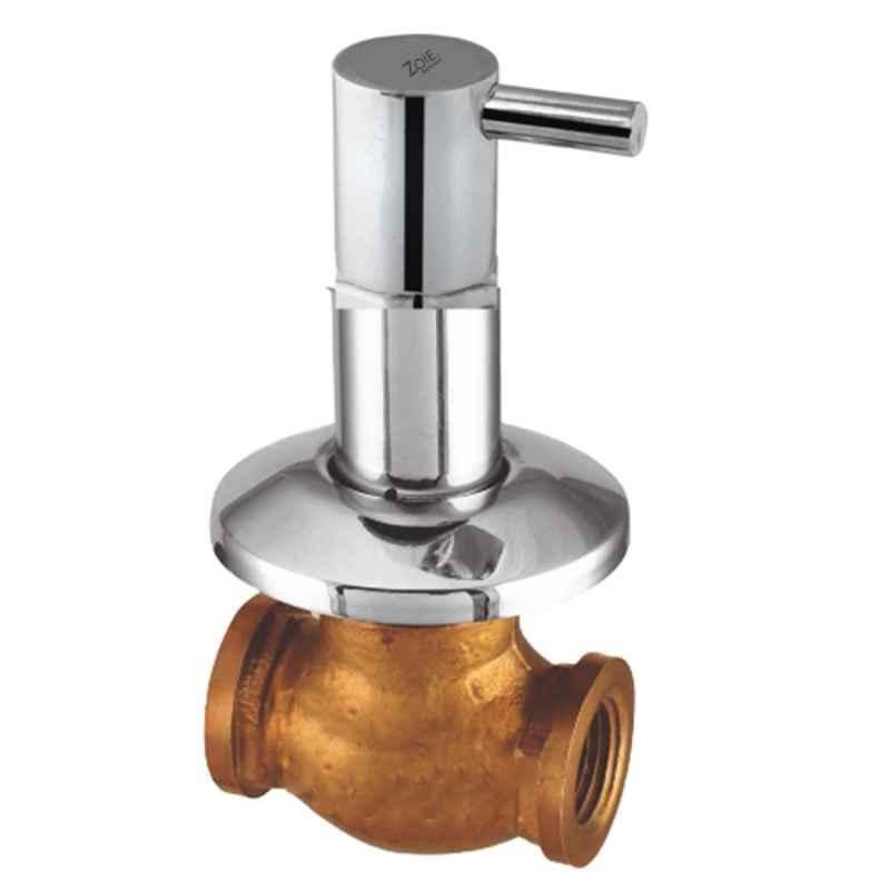 Zoie Mini 15mm Brass Silver Chrome Finish Concealed Stopcock, Z20007