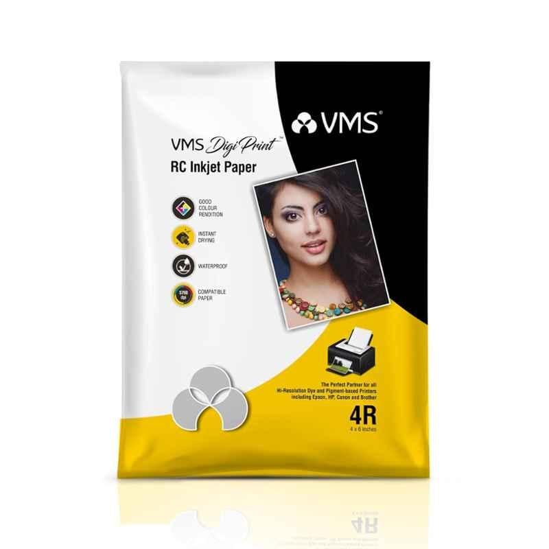 VMS DigiPrint 100 Pcs 240GSM 4R Glossy Photo Paper Set, 1240046DPG-1
