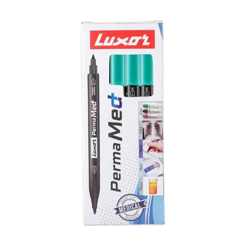 Luxor Perma Med Fine & xxlarge Green Marker Pen, 2118 (Pack of 500)