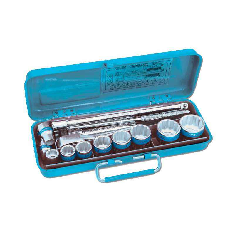 Taparia 18 Pcs 1/2 inch Bi-Hexagonal Square Drive Socket Set, S-23M X L