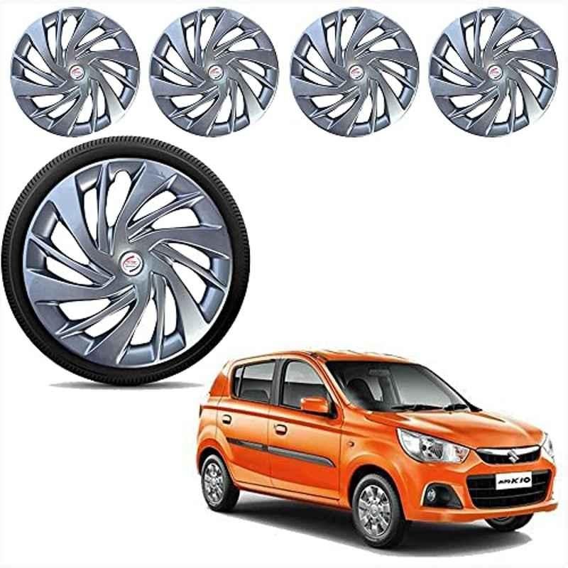 Auto Pearl 4 Pcs 13 inch ABS Silver Car Wheel Cover Set for Maruti Suzuki Alto K10