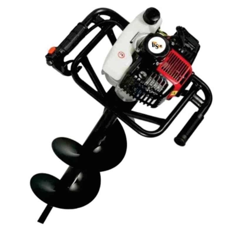 Latson BE-52 3 HP 2 Stroke 52cc Engine Operated Petrol Earth Auger with 8 inch Bit, MTAK-EN-EA-711