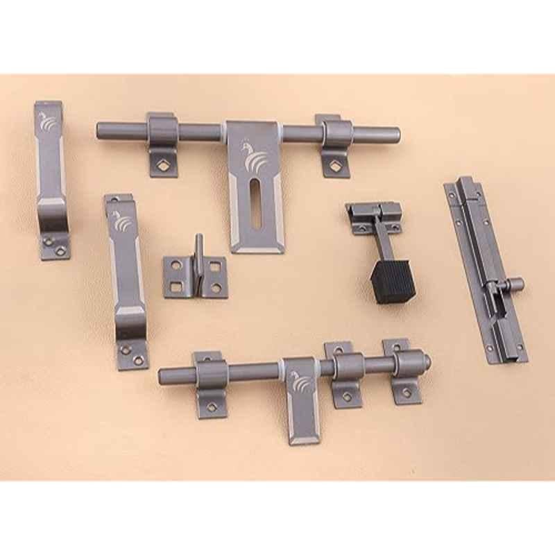 Jovial 6 Pcs Stainless Steel Black Satin Single Door Fitting Accessories Kit, 3003