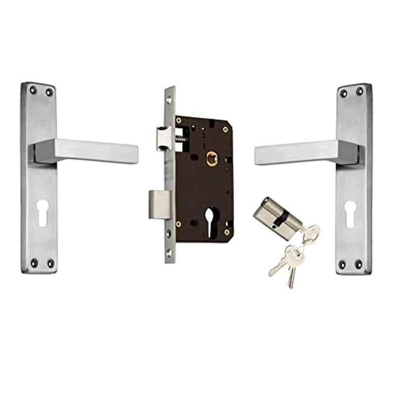 Duke 200mm Stainless Steel & Brass Mortise Door Lock Set, 302+1005 SS CY