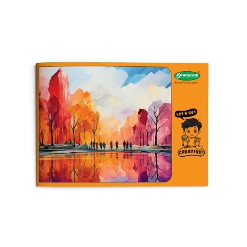 Sundaram 36 Pages 42x29.5cm Orange A3 Drawing Book with Softbound Cover, D-7 (Pack of 9)