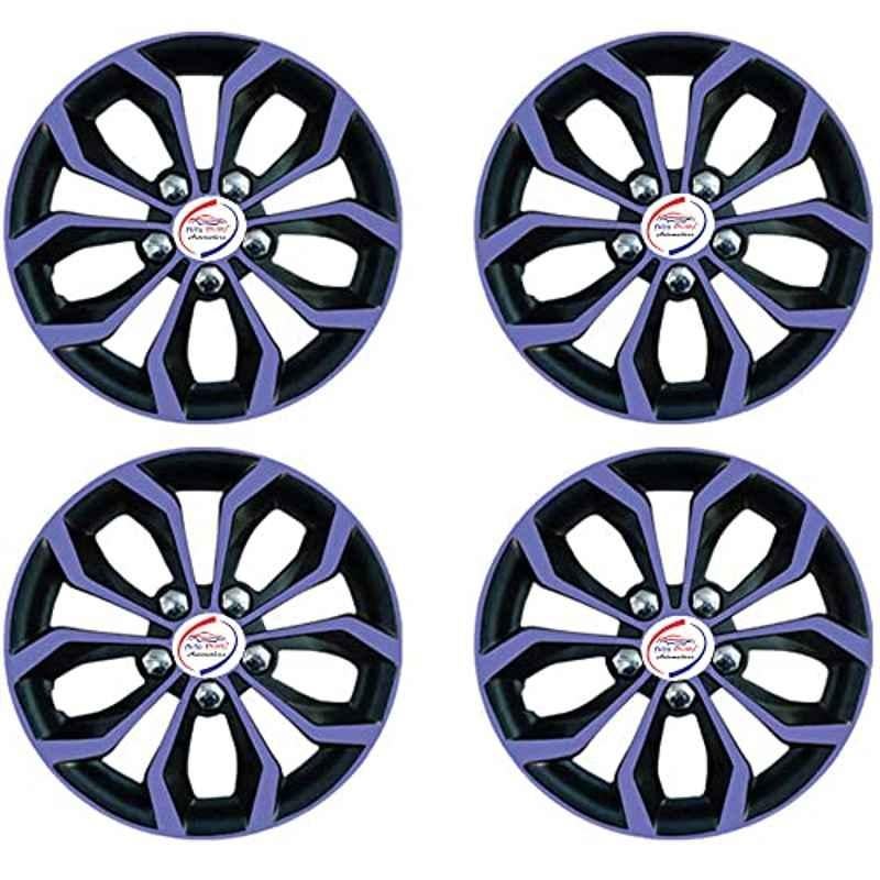 Auto Pearl 4 Pcs 12 inch ABS Violet & Black Car Wheel Cover Set for All Cars