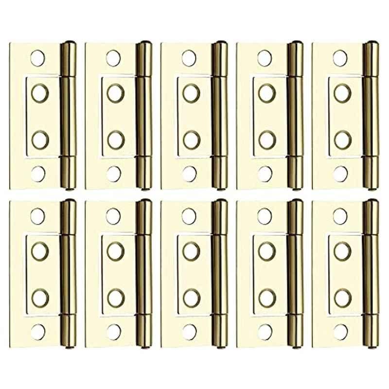 Screwtight 1.5 inch Iron Brass Effect Finish Cabinet Flush Hinge, â€ŽS170701EB-10P (Pack of 10)