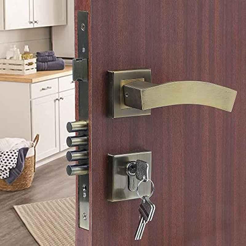 Saze Rose Stainless Steel 304 Antique Finish Mortise Door Lock Handle Set, LB-10002