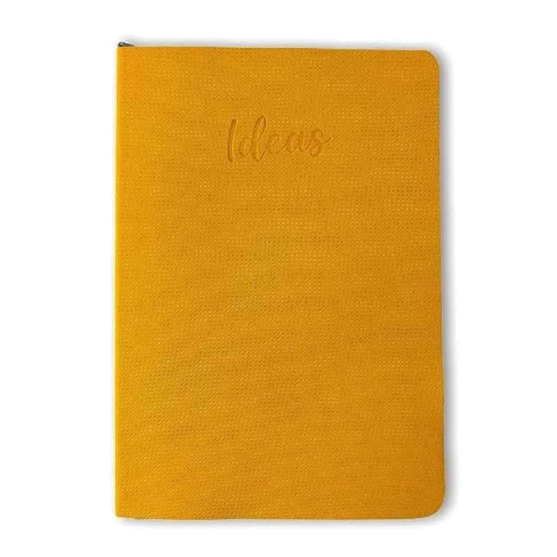 Pragya Executive 192 Pages 14.5x21cm A5 Yellow Notebook with Soft Leather Cover, PP240_Ruled_Yellow
