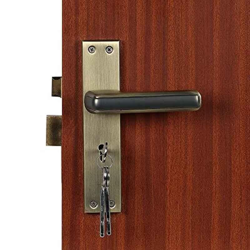 Voltizi 70mm â€ŽStainless Steel Antique Brass Finish Heavy Duty Mortise Door Lock Set for Main Door, CRZ021KY-ANT