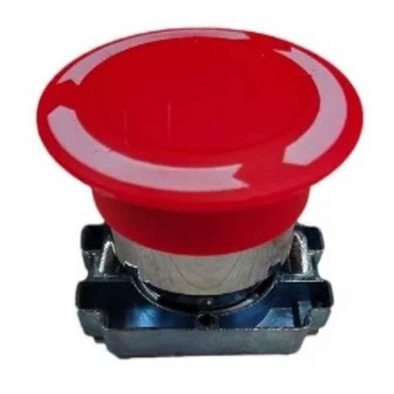 Vaishno 10A 22.5mm Plastic & Mild Steel Red Mushroom Head Push Button, 2XVAM-RED