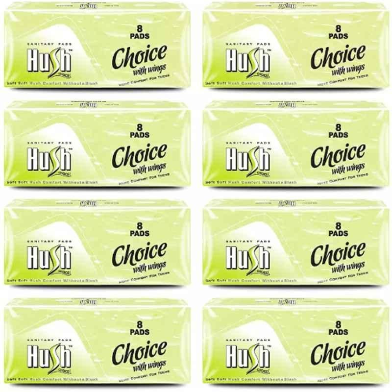 Hush Choice 8 Pcs 240mm Straight Napkins with Wings, E13, Size: L (Pack of 8)