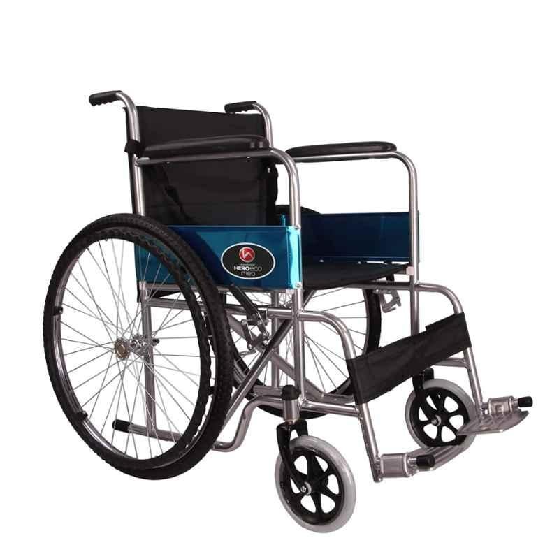 Hero Eco Med Mediva Series Stainless Steel Black & Silver Manual Wheelchair, MHL 1009