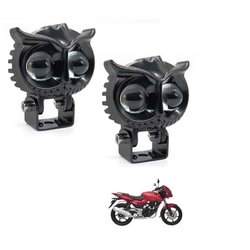 Kozdiko 2 Pcs Yellow & White Owl Eye Shape LED Amber Fog Light Set for Bajaj Pulsar 150