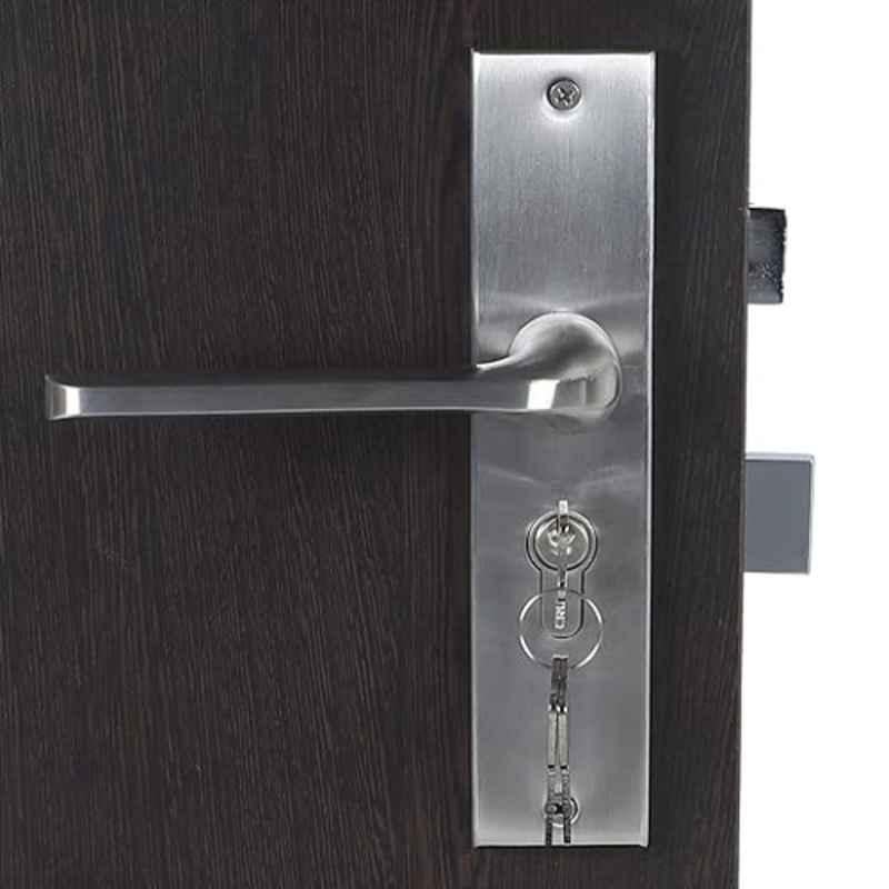 Homexpert Bullet-CYS-BSK 8 inch 60mm Stainless Steel Silver Cylindrical Plate Both Side Key Mortise Door Lock Set