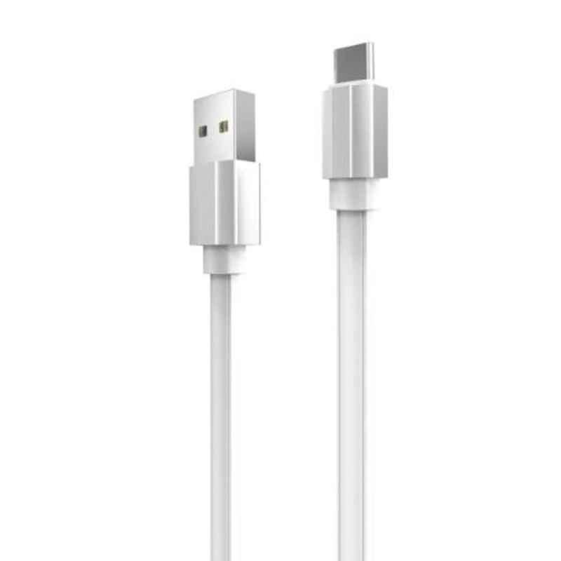 Portronics Konnect Flat 2.4A White 1m Type-C Cable, POR-520