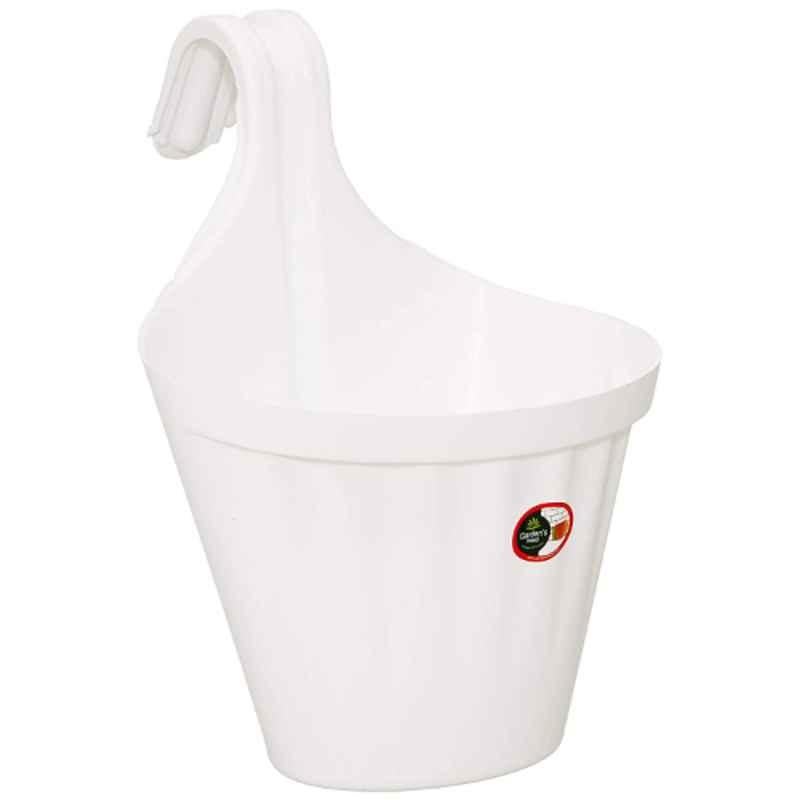 Gardens Need 25x21x28cm 100% Virgin Plastic White Hanging Planter, (Pack of 5)