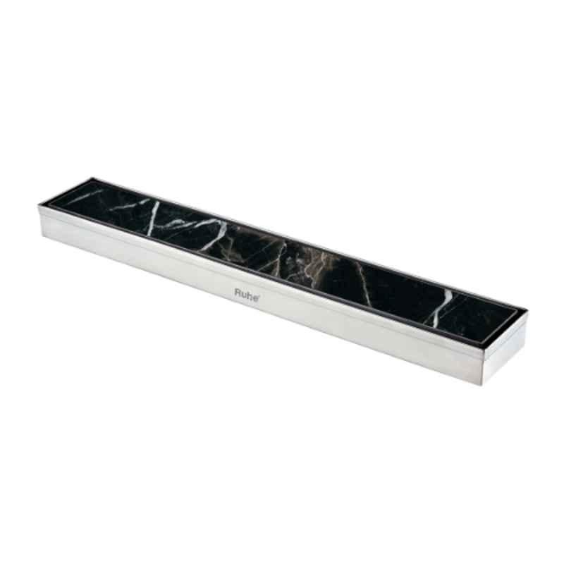 Ruhe 18x2 inch Stainless Steel 304 Matt Finish Tile Insert Shower Drain Channel, 16-0203-23