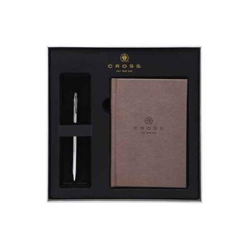 Cross Blue Ink AC294/3052 Cross Seasonal Note Book with Chrome Ball Pen Set