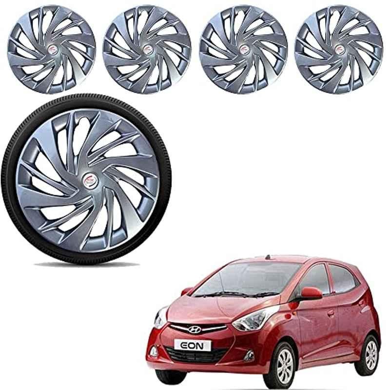 Auto Pearl 4 Pcs 12 inch ABS Silver Car Wheel Cover Set for Hyundai Eon Era