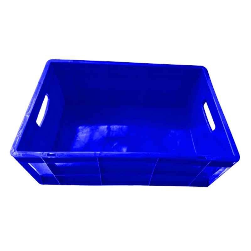 Xela JI-MU4L-R2GW 60x40x23cm Plastic Blue Multipurpose Heavy Duty Portable Crate
